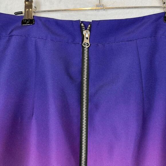 Rebecca Minkoff Ombre Knee Length Skirt Pockets Back Reversible Zipper Size 10 - Picture 4 of 13
